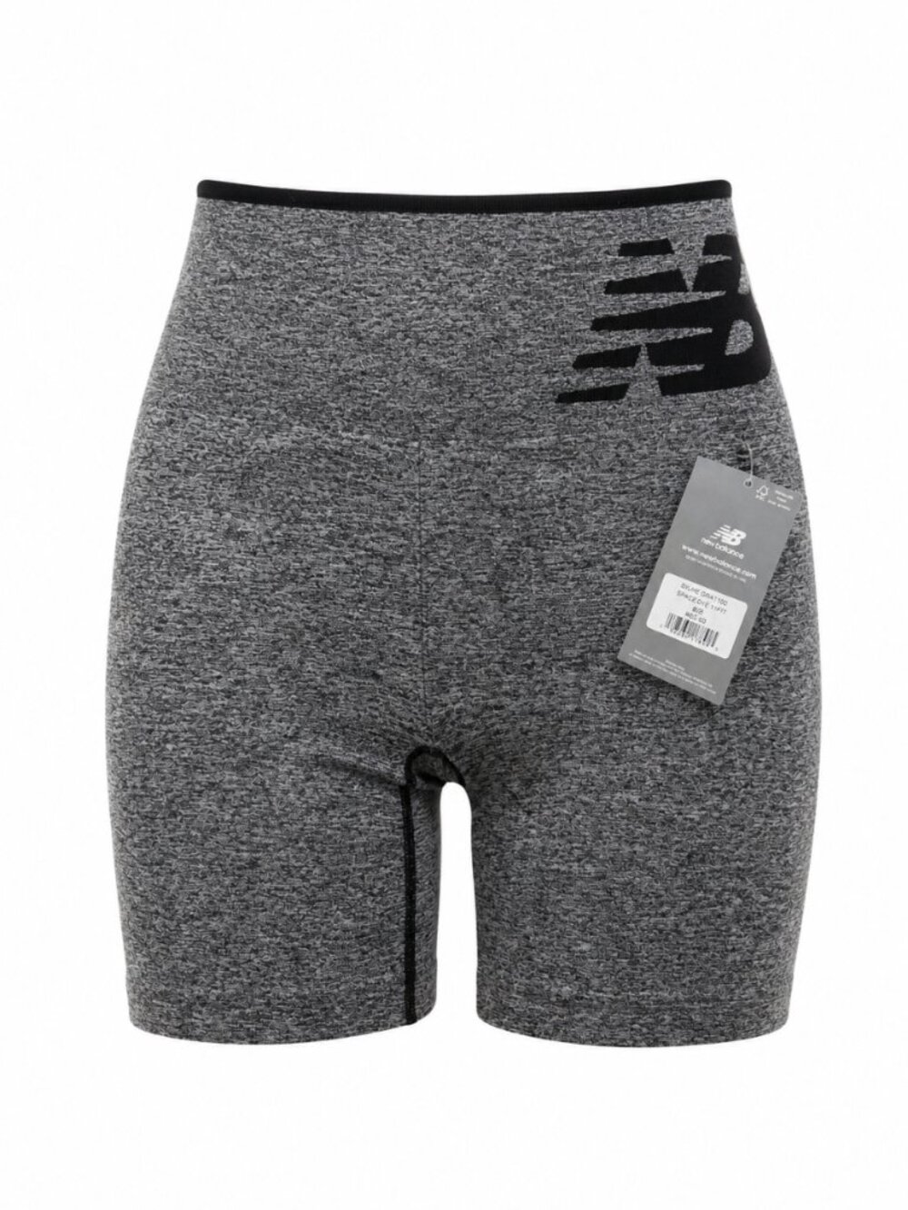 NWT New Balance Black Heather High Rise Biker Shorts Size S
